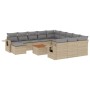 Set sofás de jardín con cojines 13 pzas ratán sintético beige de , Sofás modulares de exterior - Ref: Foro24-3224869, Precio:...