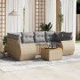 7-teiliges Gartensofa-Set und beige synthetische Rattankissen von , Gartensets - Ref: Foro24-3224904, Preis: 491,37 €, Rabatt: %