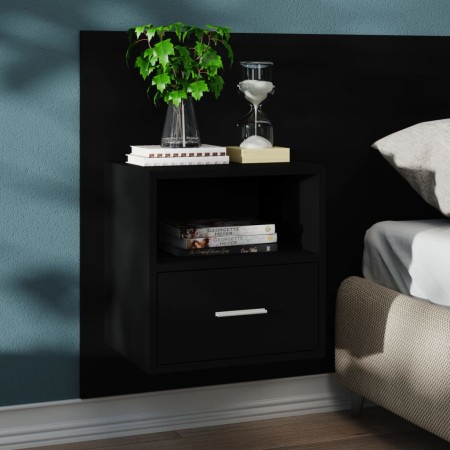 Mesita de noche de pared negra de vidaXL, Mesitas de noche - Ref: Foro24-811009, Precio: 47,30 €, Descuento: %