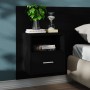 Mesita de noche de pared negra de vidaXL, Mesitas de noche - Ref: Foro24-811009, Precio: 47,30 €, Descuento: %