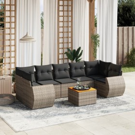 8-piece garden sofa set and gray synthetic rattan cushions by , Garden sets - Ref: Foro24-3224919, Price: 555,37 €, Discount: %