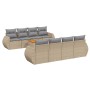 9-teiliges Gartensofa-Set mit beigen synthetischen Rattankissen von , Gartensets - Ref: Foro24-3224925, Preis: 674,15 €, Raba...