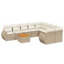 9-teiliges Gartensofa-Set mit beigen synthetischen Rattankissen von , Gartensets - Ref: Foro24-3224931, Preis: 744,15 €, Raba...