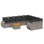 9-teiliges Gartenmöbel-Set und graue synthetische Rattankissen von , Gartensets - Ref: Foro24-3224933, Preis: 614,32 €, Rabat...