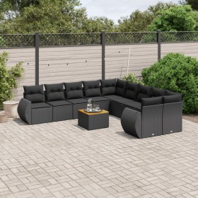 11-teiliges Gartensofa-Set und schwarze synthetische Rattankissen von , Gartensets - Ref: Foro24-3225194, Preis: 679,86 €, Ra...