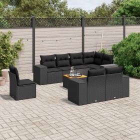 8-teiliges Gartensofa-Set und schwarze synthetische Rattankissen von , Gartensets - Ref: Foro24-3225537, Preis: 703,34 €, Rab...