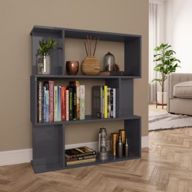 Glossy gray plywood shelf/divider 80x24x96 cm by vidaXL, Bookcases and shelves - Ref: Foro24-800089, Price: 54,99 €, Discount: %