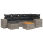 7-teiliges Gartensofa-Set mit grauen PE-Rattan-Kissen von , Gartensets - Ref: Foro24-3225549, Preis: 461,69 €, Rabatt: %