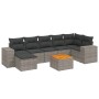 Set de sofás de jardín 8 pzas y cojines ratán sintético gris de , Conjuntos de jardín - Ref: Foro24-3225556, Precio: 519,68 €...