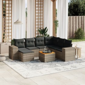 8-piece garden sofa set and gray synthetic rattan cushions by , Garden sets - Ref: Foro24-3225563, Price: 528,41 €, Discount: %