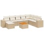 Set de sofás de jardín 9 pzas con cojines ratán sintético beige de , Conjuntos de jardín - Ref: Foro24-3225582, Precio: 721,2...