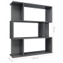 Regal/Trennwand aus glänzend grauem Sperrholz, 80 x 24 x 96 cm von vidaXL, Bücherregale und Regale - Ref: Foro24-800089, Prei...