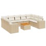 Garden sofa set with beige cushions 10 pieces synthetic rattan by , Garden sets - Ref: Foro24-3225589, Price: 766,78 €, Disco...