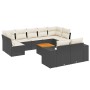 Set de sofás de jardín 10 pzas cojines ratán sintético negro de , Conjuntos de jardín - Ref: Foro24-3225594, Precio: 624,52 €...