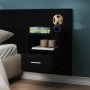 Mesita de noche de pared negra de vidaXL, Mesitas de noche - Ref: Foro24-811009, Precio: 47,30 €, Descuento: %