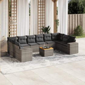 11-piece garden sofa set and gray synthetic rattan cushions by , Garden sets - Ref: Foro24-3225619, Price: 715,13 €, Discount: %