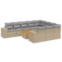 11-teiliges Gartensofa-Set mit beigen synthetischen Rattankissen von , Gartensets - Ref: Foro24-3225625, Preis: 786,97 €, Rab...