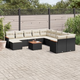 Gartensofa-Set 12-teilig mit schwarzen synthetischen Rattankissen von , Gartensets - Ref: Foro24-3226574, Preis: 743,73 €, Ra...