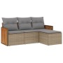 Gartensofa-Set mit Kissen, 4-teilig, beiges synthetisches Rattan von , Gartensets - Ref: Foro24-3227585, Preis: 287,44 €, Rab...