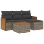 Gartensofa-Set mit Kissen, 5-teilig, graues synthetisches Rattan von , Gartensets - Ref: Foro24-3227593, Preis: 320,30 €, Rab...