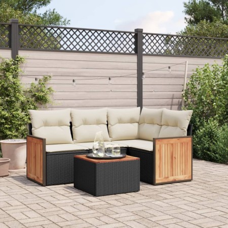 5-piece garden furniture set and black synthetic rattan cushions by , Garden sets - Ref: Foro24-3227617, Price: 332,56 €, Dis...