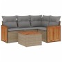 Gartensofa-Set mit Kissen, 5-teilig, beiges synthetisches Rattan von , Gartensets - Ref: Foro24-3227620, Preis: 384,99 €, Rab...