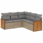 Gartensofa-Set mit Kissen, 5-teilig, beiges synthetisches Rattan von , Gartensets - Ref: Foro24-3227641, Preis: 377,91 €, Rab...