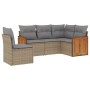 Garden sofa set with cushions 5 pieces beige synthetic rattan by , Garden sets - Ref: Foro24-3227655, Price: 377,91 €, Discou...