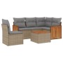 Gartensofa-Set mit Kissen, 6-teilig, beiges synthetisches Rattan von , Gartensets - Ref: Foro24-3227662, Preis: 431,86 €, Rab...