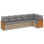 Gartensofa-Set mit Kissen, 6-teilig, beiges synthetisches Rattan von , Gartensets - Ref: Foro24-3227669, Preis: 449,70 €, Rab...