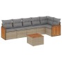 7-teiliges Gartensofa-Set und beigefarbene synthetische Rattankissen von , Gartensets - Ref: Foro24-3227676, Preis: 497,29 €,...