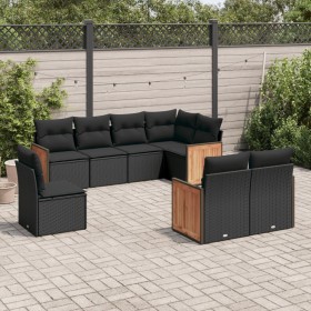 8-piece garden sofa set and black synthetic rattan cushions by , Garden sets - Ref: Foro24-3227840, Price: 568,87 €, Discount: %