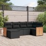 6-piece garden sofa set and black synthetic rattan cushions by , Garden sets - Ref: Foro24-3227854, Price: 371,81 €, Discount: %