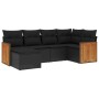 6-piece garden sofa set and black synthetic rattan cushions by , Garden sets - Ref: Foro24-3227854, Price: 371,81 €, Discount: %