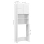 Glossy white washing machine cabinet 64x25.5x190 cm by vidaXL, Accessories for washing machines and dryers - Ref: Foro24-8000...