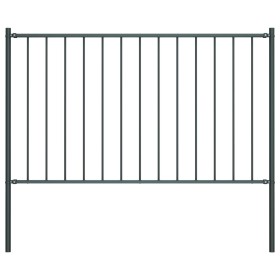 Fence panel and steel posts gray powder coating 1.7x0.75 m by vidaXL, fence panels - Ref: Foro24-145212, Price: 66,99 €, Disc...