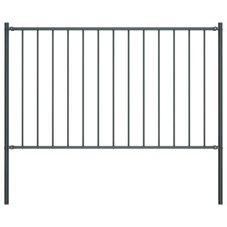 Fence panel and steel posts gray powder coating 1.7x0.75 m by vidaXL, fence panels - Ref: Foro24-145212, Price: 66,65 €, Disc...