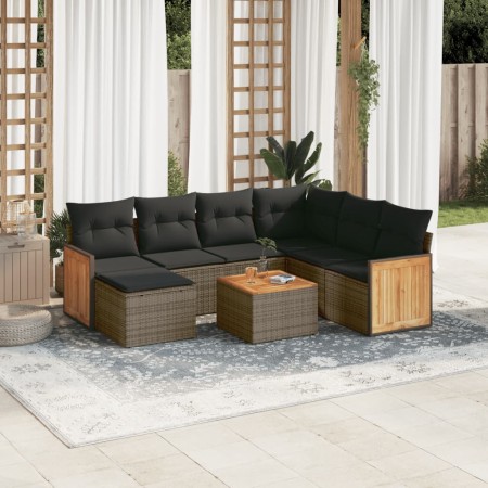 8-piece garden sofa set and gray synthetic rattan cushions by , Garden sets - Ref: Foro24-3227894, Price: 502,09 €, Discount: %