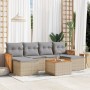 7-teiliges Gartensofa-Set und beigefarbene synthetische Rattankissen von , Gartensets - Ref: Foro24-3227907, Preis: 448,61 €,...