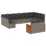 Garden sofa and cushion set 12 pieces gray synthetic rattan by , Garden sets - Ref: Foro24-3228125, Price: 785,99 €, Discount: %