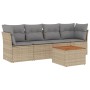 Gartensofa-Set mit beigem Kissenmix, 5-teilig aus PE-Rattan von , Gartensets - Ref: Foro24-3255807, Preis: 304,99 €, Rabatt: %