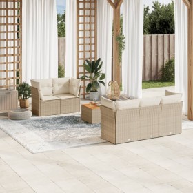 Gartensofa-Set mit Kissen, 6-teilig, beiges synthetisches Rattan von , Gartensets - Ref: Foro24-3255813, Preis: 448,34 €, Rab...