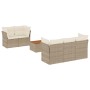 Garden sofa set with cushions 6 pieces beige synthetic rattan by , Garden sets - Ref: Foro24-3255813, Price: 426,85 €, Discou...