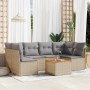 Gartensofa-Set mit beigem Kissenmix, 7-teilig aus PE-Rattan von , Gartensets - Ref: Foro24-3255891, Preis: 502,95 €, Rabatt: %