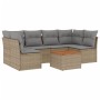 Gartensofa-Set mit beigem Kissenmix, 7-teilig aus PE-Rattan von , Gartensets - Ref: Foro24-3255891, Preis: 502,95 €, Rabatt: %