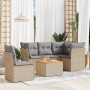 Gartensofa-Set mit beigem Kissenmix, 6-teilig, PE-Rattan von , Gartensets - Ref: Foro24-3255975, Preis: 419,99 €, Rabatt: %