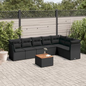 8-teiliges Gartensofa-Set und schwarze synthetische Rattankissen von , Gartensets - Ref: Foro24-3256006, Preis: 525,84 €, Rab...