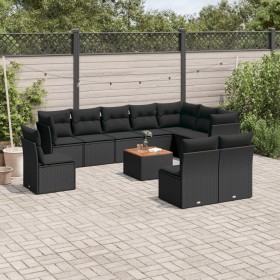 11-piece garden sofa set and black synthetic rattan cushions by , Garden sets - Ref: Foro24-3256027, Price: 670,23 €, Discoun...