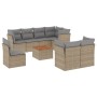 Garden sofa set with beige cushions mix 9 pieces PE rattan by , Garden sets - Ref: Foro24-3256073, Price: 631,50 €, Discount: %