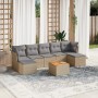 Gartensofa-Set mit beigem Kissenmix, 8-teilig aus PE-Rattan von , Gartensets - Ref: Foro24-3256108, Preis: 490,43 €, Rabatt: %